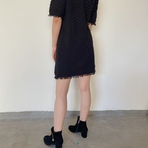 Black English style Fish scales pattern dress